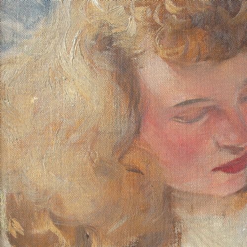 fig 1. Hugo Ziegler, Study Of An Angel, Oil Painting, Antique Oil Painting