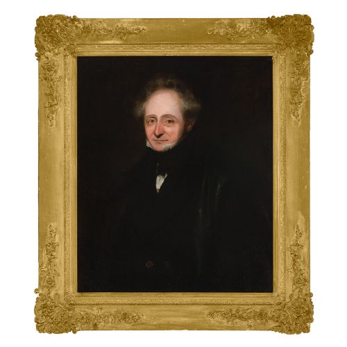 Mid-19th-century Portrait of a Gentleman, Antique Oil Painting