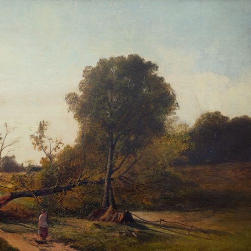 fig 5. Huge, Charles Leslie, Landscape With Maids Tending The Flock, Large 19th-Century Antique Oil Painting