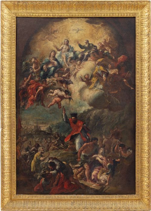 17th-century Neapolitan School, the Assumption of San Gennaro, Sacred Religious Old Master Painting