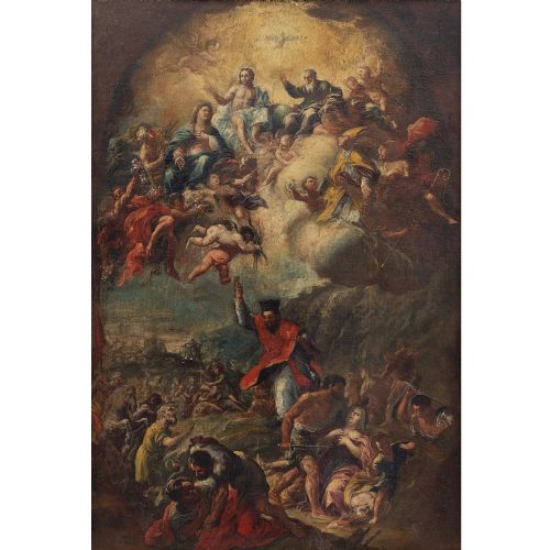 fig 1. 17th-Century Neapolitan School, The Assumption Of San Gennaro, Sacred Religious Old Master Painting