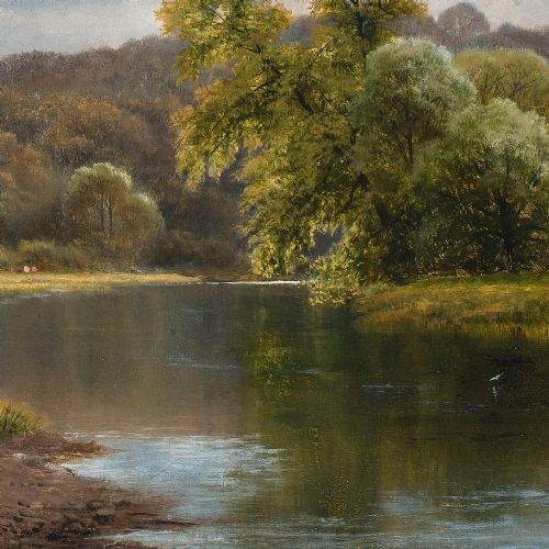 fig 1. William Reed, The River Trent Near Donnington, Leicestershire, Antique Oil Painting