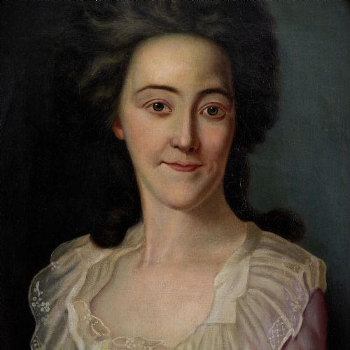 fig 2. Late 18th-Century Danish School Portrait Of A Lady, Antique Oil Painting
