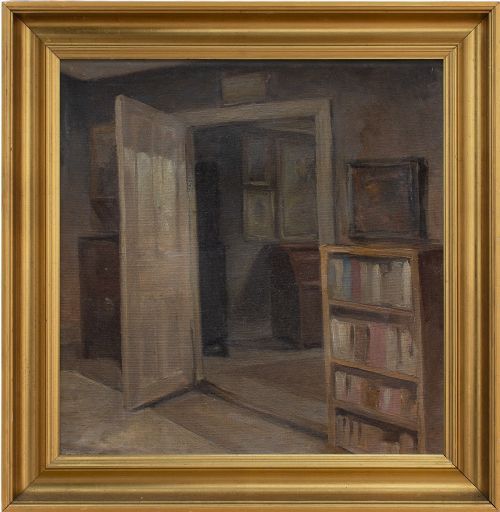 Jacob Meyer, Quiet Interior Scene - Vintage Oil Painting