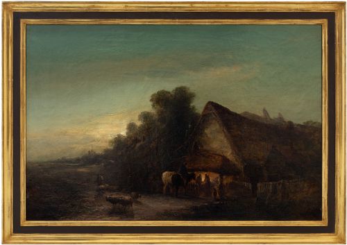 Edward Charles Williams, Evening at the Forge, Chiddingstone, Kent, 19th-century Antique Painting