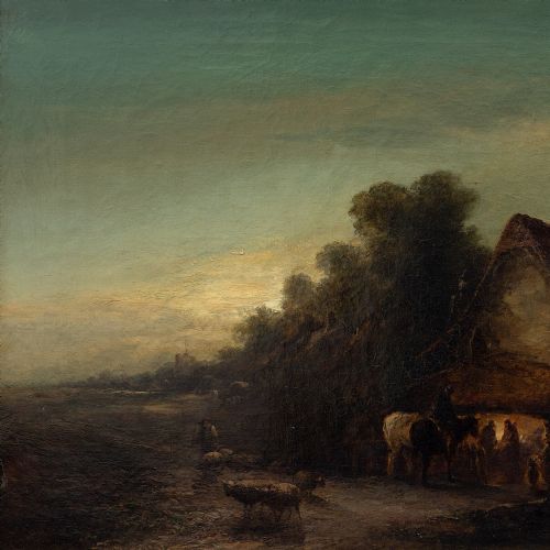 fig 1. Edward Charles Williams, Evening At The Forge, Chiddingstone, Kent, 19th-Century Antique Painting