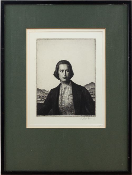 Gerald Leslie Brockhurst, Young Womanhood - Early 20th-century Etching