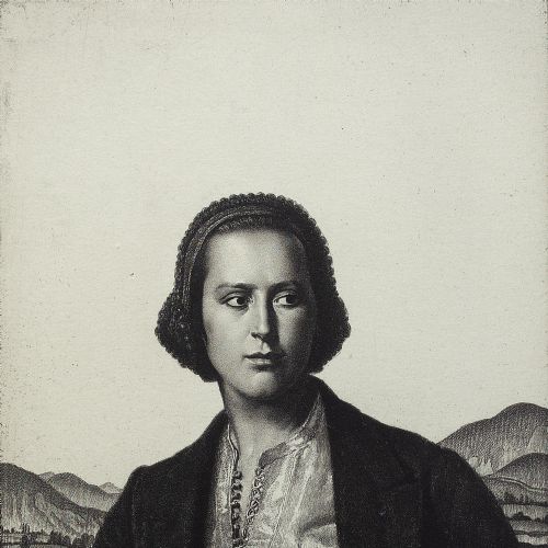 fig 2. Gerald Leslie Brockhurst, Young Womanhood - Early 20th-century Etching