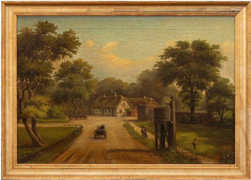 Provincial 19th-century Landscape Painting, Dyrehaven, Denmark, Antique Oil Painting