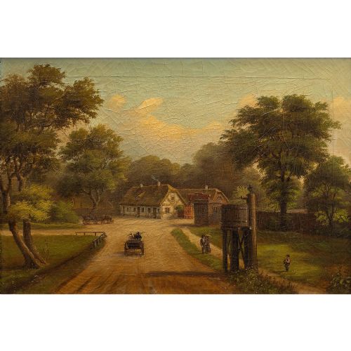 fig 2. Provincial 19th-Century Landscape Painting, Dyrehaven, Denmark, Antique Oil Painting