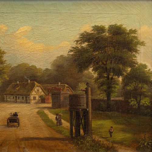 fig 3. Provincial 19th-Century Landscape Painting, Dyrehaven, Denmark, Antique Oil Painting