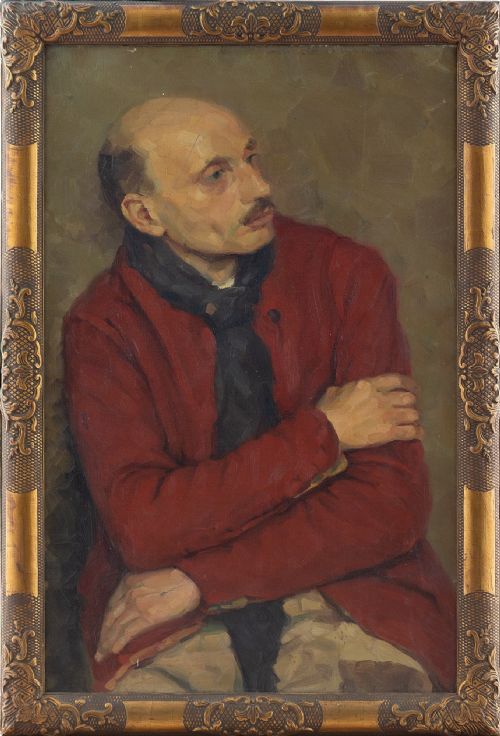 Belgian School, Portrait of a Man in a Red Jacket, Early 20th-century Oil Painting
