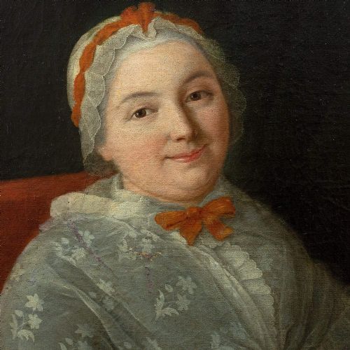 fig 1. 18th-Century Group Portrait With Family Playing Backgammon, Fine Antique Oil Painting