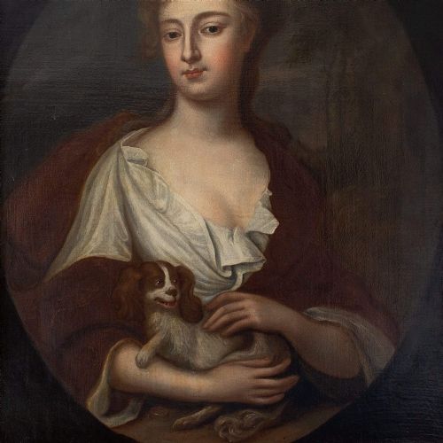 fig 7. 17th-Century Portrait Of Sarah Churchill, Duchess of Marlborough, Antique Oil Painting