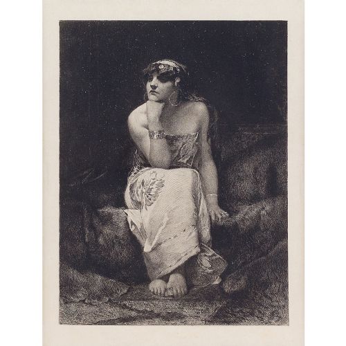 fig 1. Leopold Flameng, Queen Herodiade - Antique Etching