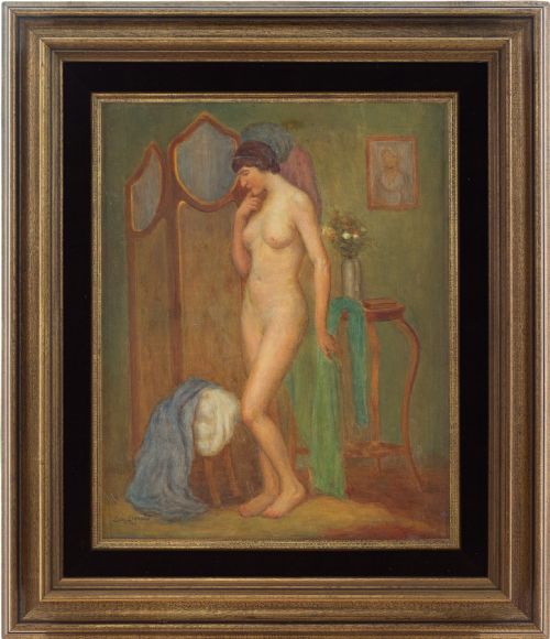 Léon Legrand, Portrait of a Standing Nude - Oil Painting