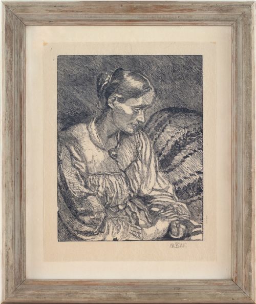 Fritz Syberg, Portrait of the Artist’s Wife - Antique Woodcut