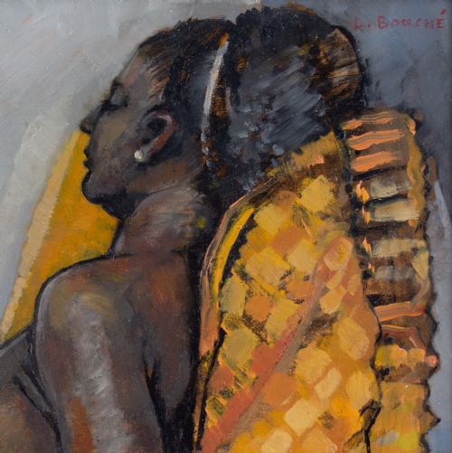 fig 2. Louis Georges Bouché, Portrait Of A Female Nude - Vintage Oil Painting 
