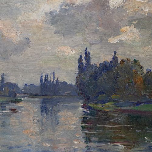 fig 1. James Herbert Snell, Bray Church On Thames - Antique Oil Painting 