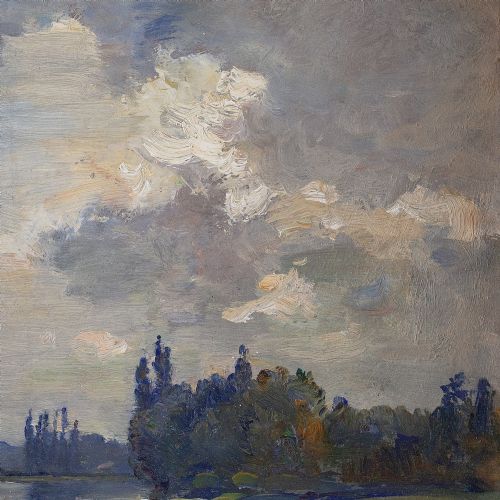 fig 2. James Herbert Snell, Bray Church On Thames - Antique Oil Painting 