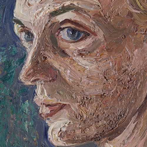 fig 2. Gosta Bohm, Portrait Of Marthe Bohm - Vintage Oil Painting 