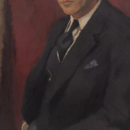 fig 1. Tage Hansson, Portrait Of A Man - Antique Oil Painting