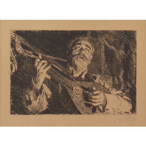 fig 1. Anders Zorn, Vicke, Antique Etching 