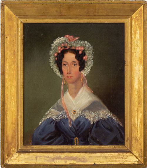 19th-century English School Portrait of a Lady - Antique Oil Painting