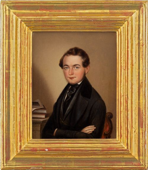 19th-century Portrait of a Young Gentleman - Antique Oil Painting