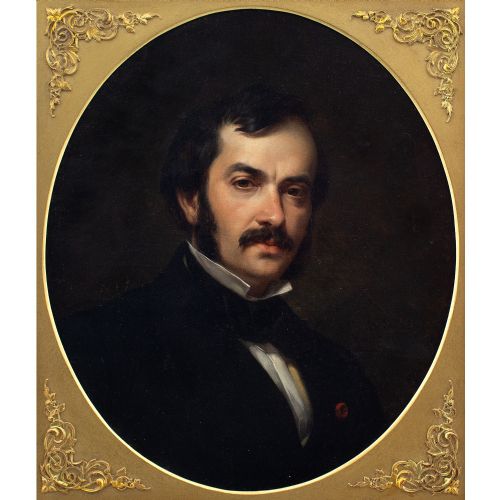 fig 2. Emile Charles Labbé, Portrait Of A Gentleman - Antique Oil Painting