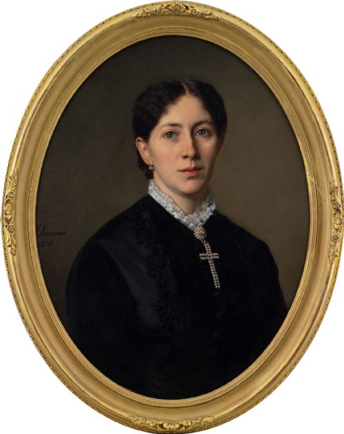 Jan Hendrick Neuman, Portrait of a Woman - Antique Oil Painting