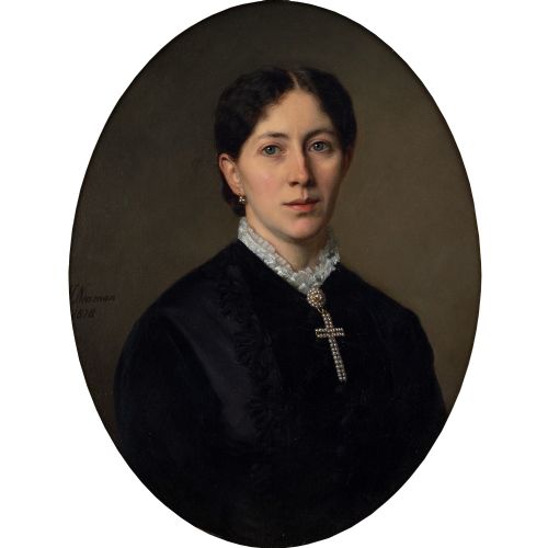 fig 1. Jan Hendrick Neuman, Portrait Of A Woman - Antique Oil Painting