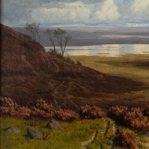 fig 2. Carl Gotfred Wurtzen, Landscape With Lake - Antique Oil Painting
