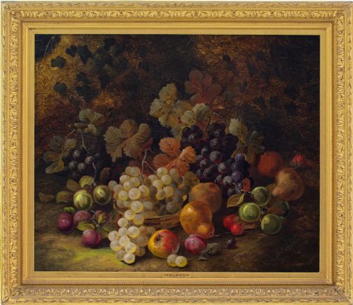 Horace Mann Livens, Still Life with an Abundance of Fruit - Antique Oil Painting