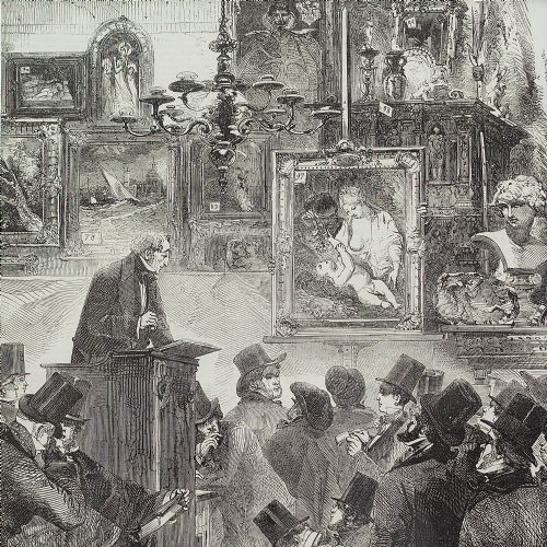 fig 1. 19th-Century Wood Engraving, Picture Sale At Messrs Christie & Mansons