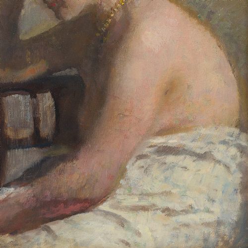 fig 6. Julius Paulsen, Portrait Of A Seated Woman - Antique Oil Painting