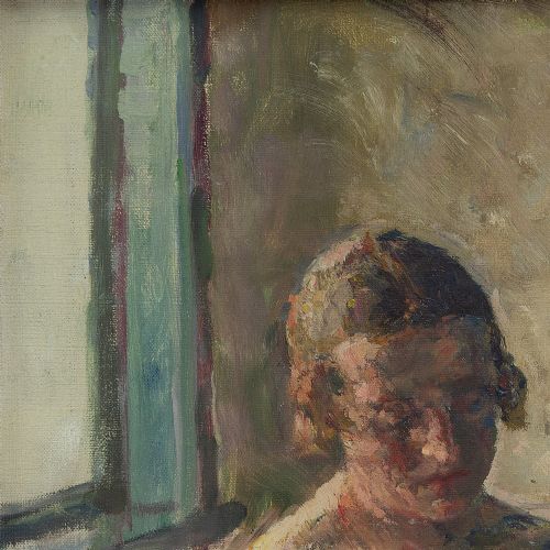 fig 7. Julius Paulsen, Portrait Of A Young Woman Reading - Antique Oil Painting