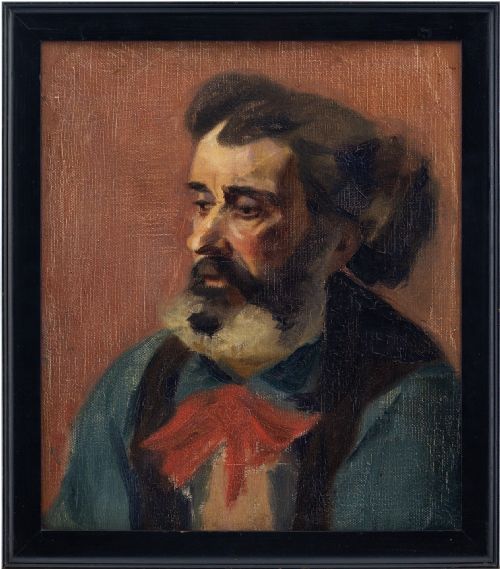 Valborg Goldschmidt, Portrait Study of an Academy Model - Vintage Oil Painting