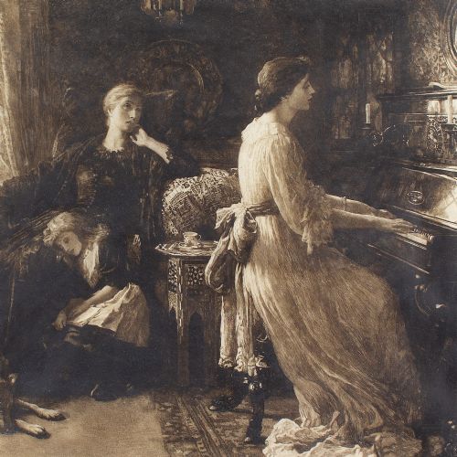 fig 1. Memories, After Frank Dicksee, Herbert Thomas Dicksee - Antique Etching Proof 