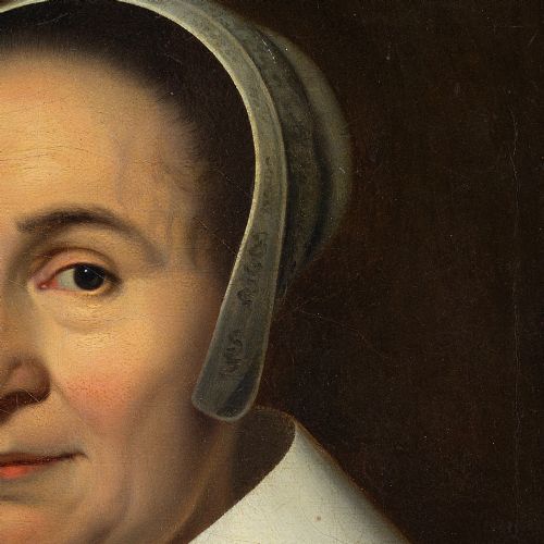 fig 3. 17th-Century Dutch School Portrait Of A Lady - Antique Oil Painting 