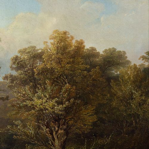 fig 4. Thomas Baker, Scene On The River Leam A Mile Or So Above Leamington - Antique Oil Painting 
