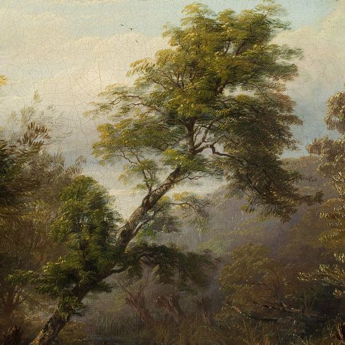 fig 6. Thomas Baker, Scene On The River Leam A Mile Or So Above Leamington - Antique Oil Painting 