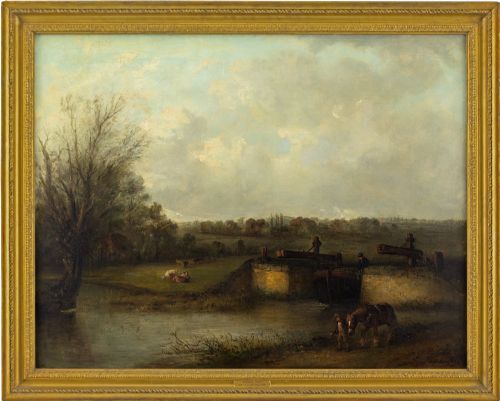 Edward Robert Smythe, Bowden Lock, Suffolk - Antique Oil Painting