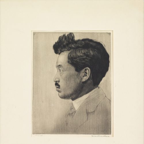 fig 1. Emma Loewenstamm, Portrait Of Hideyo Noguchi - Antique Etching 