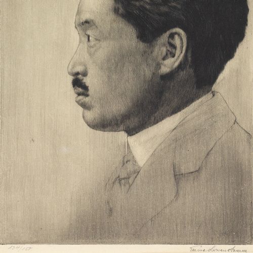 fig 3. Emma Loewenstamm, Portrait Of Hideyo Noguchi - Antique Etching 