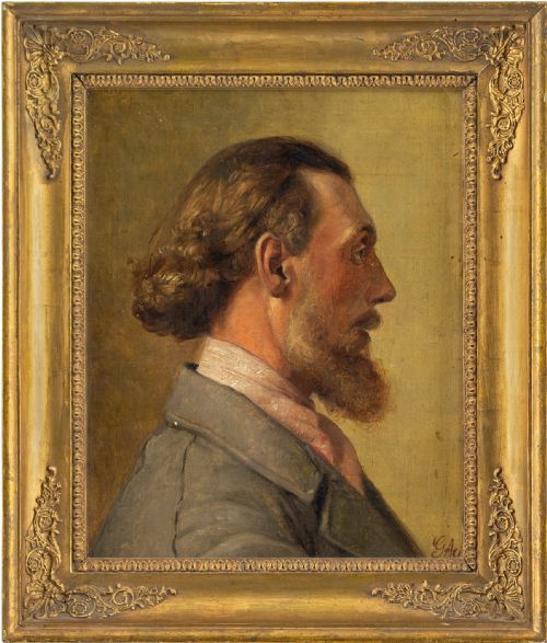 Georg Achen, Portrait Study of a Bearded Gentleman - Antique Oil Painting