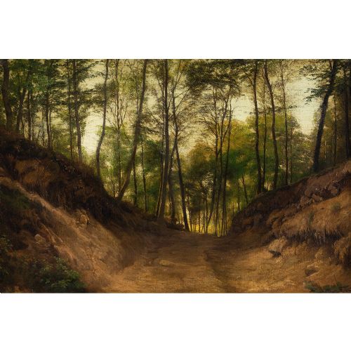 fig 2. Edvard Petersen, Forest View, Fussingø, Jutland - Antique Oil Painting 