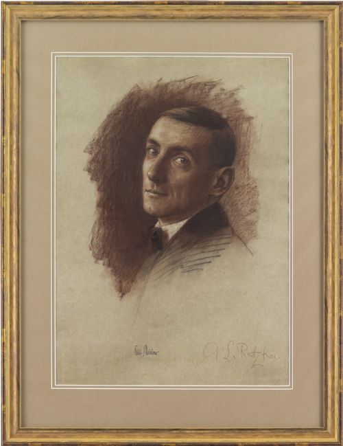 Arthur Ludwig Ratzka, Portrait of a Gentleman - Antique Pastel Drawing