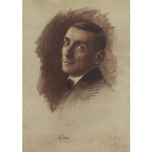 fig 1. Arthur Ludwig Ratzka, Portrait Of A Gentleman - Antique Pastel Drawing 