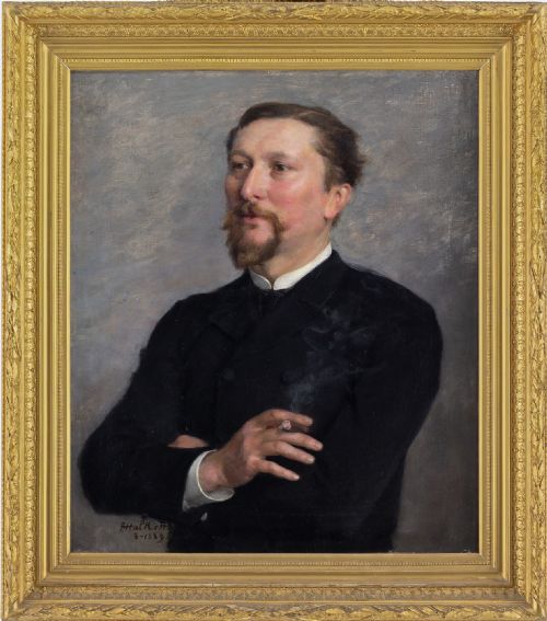 François Halkett, Self-portrait - Antique Oil Painting